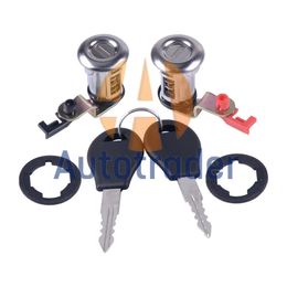 Key 8060001g25 8060101g25 2pcs door lock set with key l r fit for nissan pickup d21 pathfinder