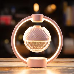 1pcs free shipping crystal Magnetic Levitating Bluetooth Speaker Wireless Floating Speaker with LED Light, Touch Control, for Home Office Decor Creative