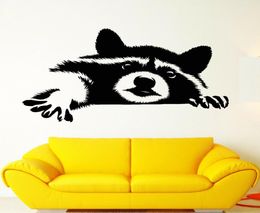 Self Adhesive Wall Art Decal Funny Animal Raccoon Head Rodent Pet Wall Stickers Home Decor Living Room Kids Playroom Decor5187515