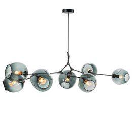 Lampade a sospensione a LED a bolle ramificate Corpo nero oro Nordic Sala da pranzo Cucina Lampada a sospensione di design AC110V 220V215Q