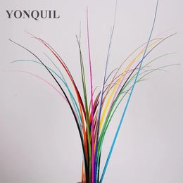 100Pcs/Lot 11 Colours 35-45Cm Long Feather Ostrich Quill Striped Spine for Making Fascinators Hats Millinerys Black Feather Craft 231225