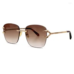 Sunglasses Rimless Square Women Brand Designer High Quality Sun Glasses 2023 Female Eyewear