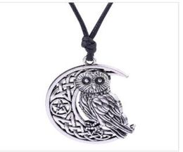 Z28 Vine Supernatural Wicca Moon & Star hollowed-out Pendant Cute Owl Animal Necklace Irish Knot Viking Amulet Jewelry9990593