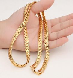 32 Inches Super Long Mens Necklace Classic Style 18k Yellow Gold Filled Fashion Mens Chain Jewellery Gift9249862