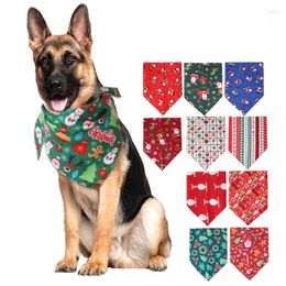 Dog Apparel Christmas Triangle Cat Scarf Printed Pet Dress Up Saliva Towel Decoration Bib Big Supplies