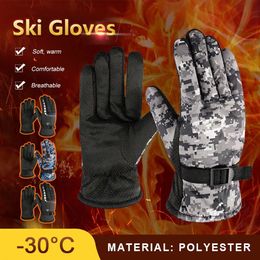 Waterproof Winter Warm Ski Cycling Motocycle Gloves Anti slip Thickness Thermal Sports Camping for Men Women Travel Glove 231225