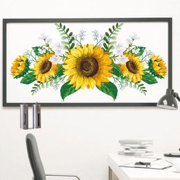 Wall Stickers 3d Stereo Windows Sunflower Flowers Bedroom Living Room Diy Wallpaper Background Home Decor Art Decals