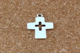 100Pcs Antique Silver Alloy Hollow Cross Charm Beads Pendants For Jewellery Making Bracelet Necklace DIY Accessories 17x25mm5585623