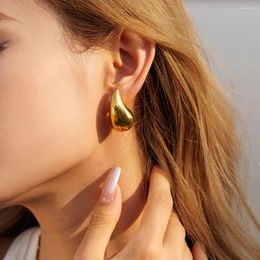 Dangle Earrings Trendy Bottega Italy Hollow Stainless Steel Hypoallergenic 18K Gold Plated Tear Drop Waterdrop For Women Girl