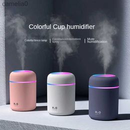 Humidifiers Mini Portable Air Humidifier Colorful Desktop Home Car Humidifier USB Purifier Essential Oil DiffuserL231226