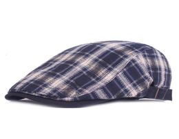 Good Quality Summer Fashion Cotton Plaid Newsboy Cap Casual Flat Driving Golf Cabbie Caps Casual Ivy Hat for Women Men Unisex381097040880