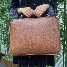 Briefcases 2023 Computer Bags For Women Luxury Crocodile Briefcase Business Travel Leather Men Laptop Bag 15 Inch