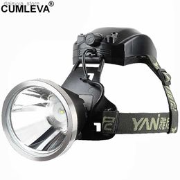 Headlamps Rechargeable Powerful Headlamp Ultra Bright Head Mounted Light Imported Luminu SST40 25W LED Outdoor Camping Miner LampL231226