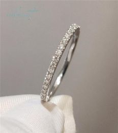 inbeaut 18K White Gold Plated Pass Diamond Test Round Excellent Cut 0.1 ct MicroColor Ring 925 Siver Party Jewellery 2202079432863