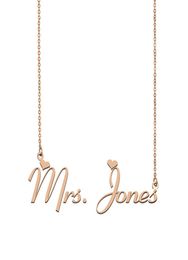 MrsJones Name Necklace Custom Nameplate Pendant for Women Girls Birthday Gift Kids Friends Jewelry 18k Gold Plated Stainless1851210