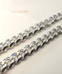 1832 inch choose lenght whole 5pcs silver 45MM WIDE stainless steel curb link chain necklace for women mens gifts shiny smoo6484904