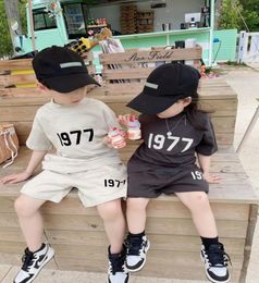 Children summer Clothing Set high quality Sister Brother Matching Tshirt Tops Pants 2Pcs Kids Clothes tracksuits Girls Tops Wit2425753