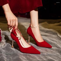 Dress Shoes Bride Red High Heels Women Wedding Chinese Style Xiuhe Size 31-43