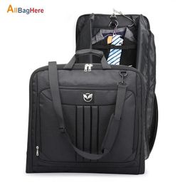 Briefcases Multifunctional Men Business Travel Bag Foldable Waterproof Oxford Luggage Laptop Handbag Dustproof Portable Suit Storage Bags