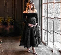 Shoulderless Maternity Dresses Pography Props Sexy Star Maxi Gown For Pregnant Women Long Pregnancy Dress Po Shoots8245269