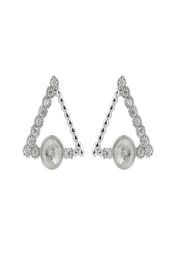 Triangle Earrings Pearl Settings Zircon 925 Sterling Silver DIY Jewellery Findings Earring Base Blanks 5 Pairs3704396
