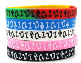 50PC New Design Classic Logo Music Note Silicone Wristband Bracelet for Student Multicolor 7642158