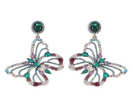 Luxury Chandelier Earrings Designer Jewellery Butterfly Hollow Rhinestone Dangle Earrings For Women Party Wedding Gift9038560