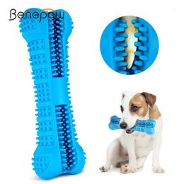 Chews Benepaw Nontoxic Silicone Dog Toothbrush Stick Biteresistant Dog Chew Toys For Pets Effective Dental Care Bone Tooth Cleaning Y20