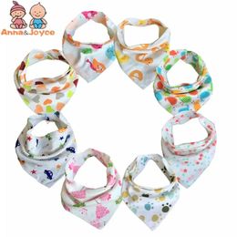 20pcLot Baby Bibs 100Cotton Triangle Head Scarf Boy Kerchief Girl Babador Bandana Dribble Bib 231225