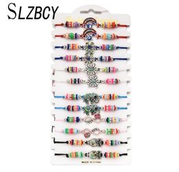 Charm Bracelets Boho Star Charms Beaded Bracelet Women Crystal Turtle Adjustable Rope Chain Animal Wristband Jewellery Gift 12pcsSe8807774