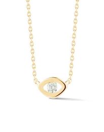 Gemnice Jewellery Fashion Minimalist 925 Sterling Silver 14k Gold Plated Round Zircon Diamond Eye Pendant Necklace for Women7312435