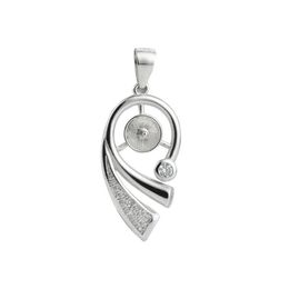 925 Sterling Silver Blank Pendant Settings Base Cubic Zirconia Pearl Findings DIY Jewellery Making 5 Pieces206e