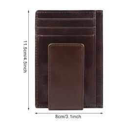 Wholesale magnetic suction card bags, strong magnetic card holders, 30% discount money clips, RFID men's leather wallet 79