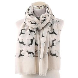 Scarves French Bulldog Dog Print Scarf Shawl Wrap Soft Lightweight Large Size