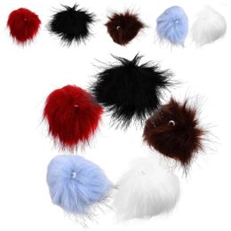 Pendant Necklaces 10 Pcs Faux Fur Hat Fluffy Ball Decor Clothing Pompom Decoration Poms Wool Hats Artificial Detachable Crafting Pompoms