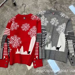 Designer 23 Autumn/Winter New Snowflake Christmas Sweater Loose Academy Style Design Feel Knitwear