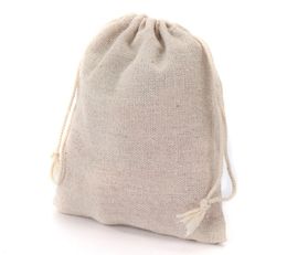 Small Muslin Drawstring Gift Bags Cotton Linen Vintage Jewellery Pouches Packaging Case Wedding Favour holder Many Sizes Jute Sacks C8660568