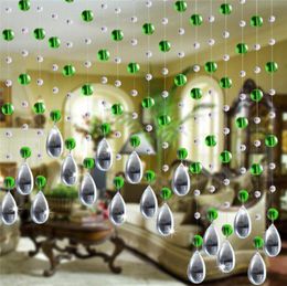 2020 Curtain Crystal Glass Bead Curtain Living Room Bedroom Window Door Wedding Decor Rod Home Living Gift5580345