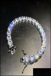 Jewelryiced Out Diamond Tennis Bracelets Mens Gold Sier Hip Hop Jewelry High Quality 8Mm Zircon Bracelet Drop Delivery 2021 Mchvr2441871