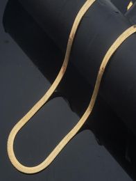 1pcs 4mm 5mm 9mm Men Women Yellow Gold ColorWhite Link Herringbone Necklace Whole Chains Jewelry5614484