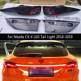 For Mazda CX-4 LED Tail Light 16-19 Car Accessories Dynamic Streamer Turn Signal Indicator Brake Reverse Parking Running Taillights