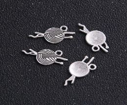 200pcsLot Antique Silver Plated Yarn Ball Knit Crochet Charms Pendants for Jewellery Making Bracelet DIY Handmade 12x24mm1646626