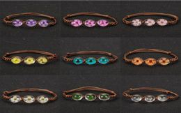 Link Chain Handmade Woven Dried Flowers Glass Beads Bracelet Women Jewellery Girls Ball Weave Lucky Flower Bracelets9007659