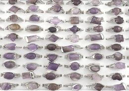 Natural Amethyst Stone Rings Gemstone Jewellery Women039s Ring Bague 50pcs Valentine039s Day Gift9932281