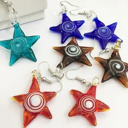 5 Sets Summer Star Starfish spiral Lampwork Jewellery Murano Glass Earrings Dangle & ChandelierChinese Style For Women Handmade