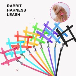 Pet Nylon Rabbit Harness Collar Leash Adjustable Vest Chest Light Lead Walking Rope For Guinea Pig Bunny Squirrel Accessories 231225