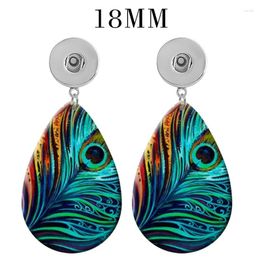 Dangle Earrings MOM Girls Sunflower 12mm 18mm Snap Button Drop Acrylic Eardrop Ear Stud DIY Jewelry V2180