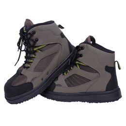 Men's Fishing Wading Boots Anti-slip Fly Fishing Waders Rubber Sole Boot Outdoor Breathable Upstream Shoes 231226