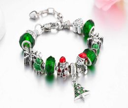 Handmade Jewelry Whole Charm Bracelets European Style DIY Large Hole Bead Bracelet Christmas Gifts For Women Christmas Tree Be9173379
