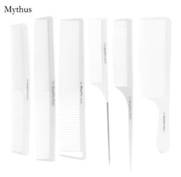 BEAUTYPRO Hairdressing Comb Set Professonal Salon Barbers Hairstyling Comb 6PcsLot White Carbon Comb In Good Quality6940676